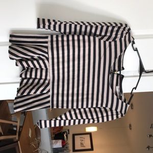 Stylish striped peplum top